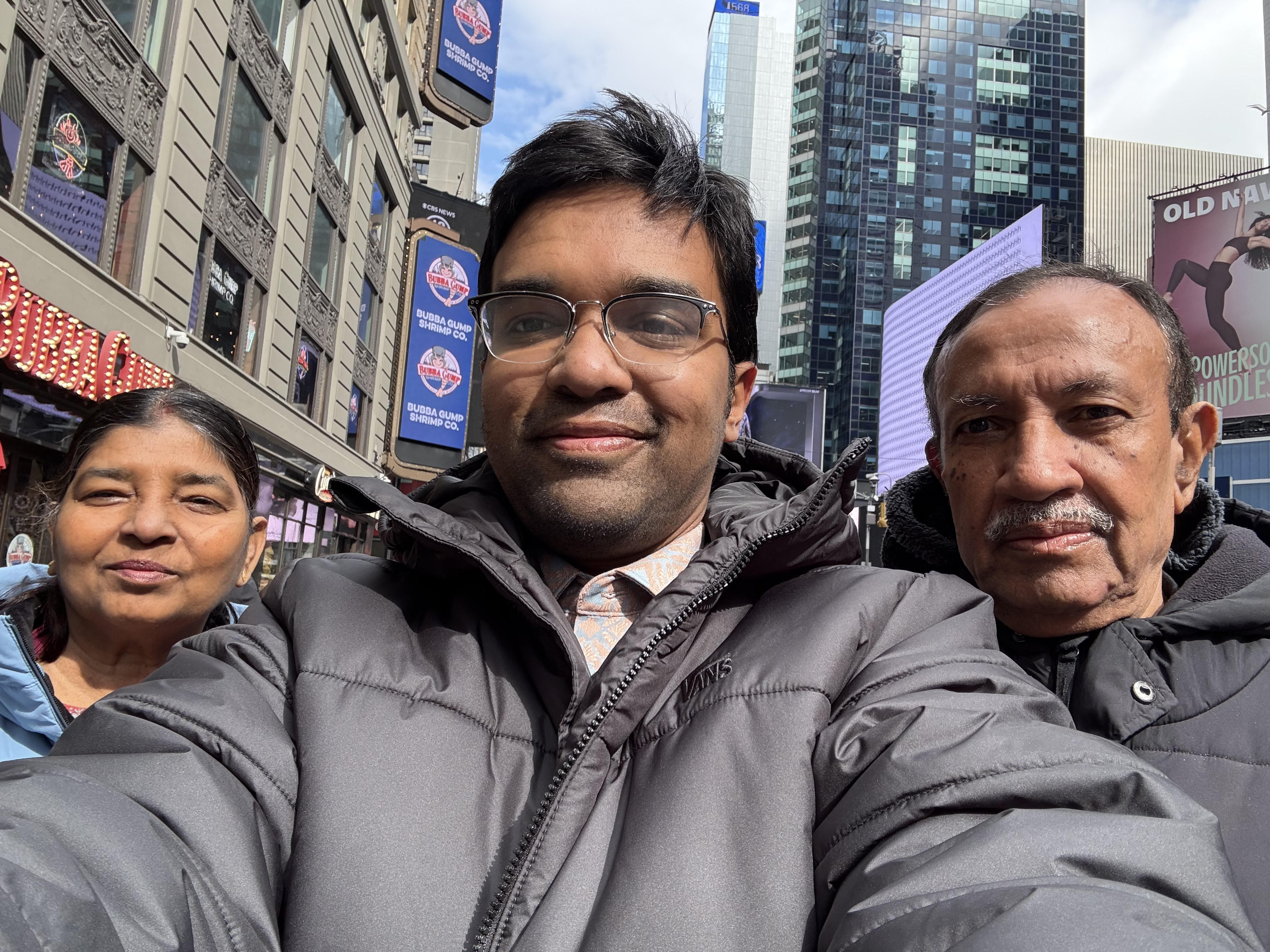 Family in Times Square, New York City